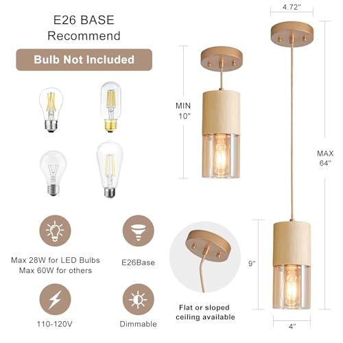 Image of 3-Pack Gold Pendant Light Fixtures, Adjustable Modern Pendant Lights for Kitchen Island, Industrial Amber Glass Pendant Lights for Dining Table Hallway Bedroom Living Room