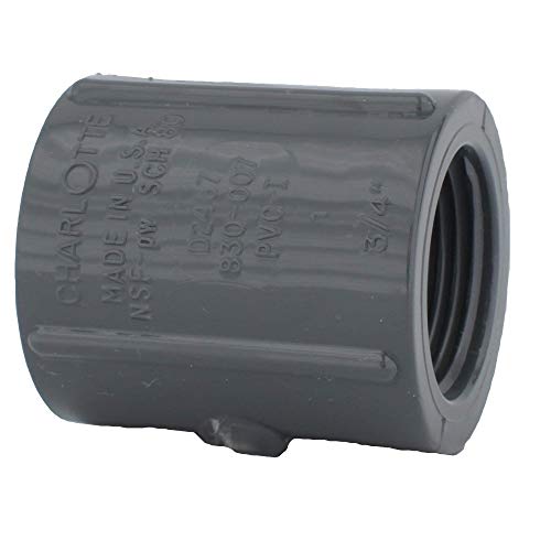 CHARLOTTE PIPE 3/4 PVC SCH 80 Coupling FPTXFPT Pressure (25 Unit Box)