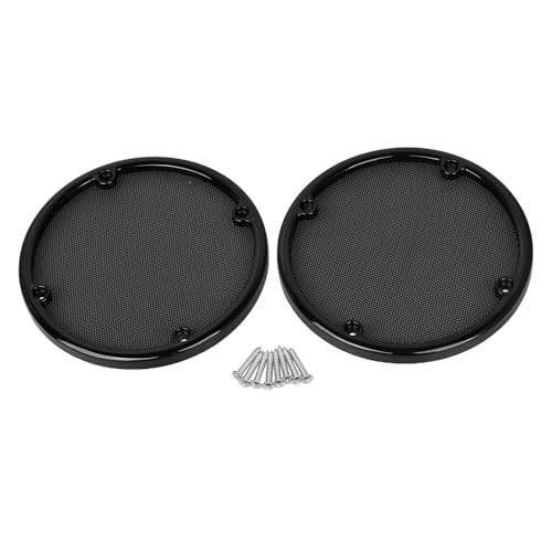 Image of Rear Speaker Trim Grills Mesh Covers For Harley Electra Glide 1996-2013 Street Glide 2006-2013 Ultra Limited FLHTK 2010-2013, Black Mesh+Black Trim
