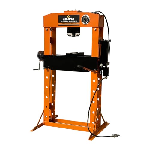 ATS Power 50 Ton Hydraulic Shop Press with Floor Press Plates for Garage Shop