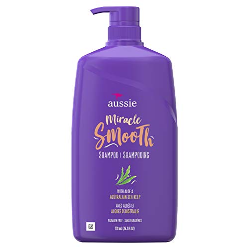 Aussie Paraben-Free Miracle Smooth Shampoo with Aloe & Kelp for Frizzy Hair, 26.2 Fluid Ounce (Pack of 4)