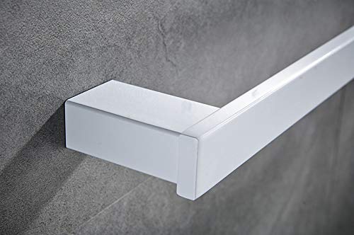 Juego completo de accesorios de baño blancos, gancho para bata, toallero, estante para pañuelos y soporte para cepillo de dientes, accesorios de baño elegantes funcionales y duraderos para soluciones