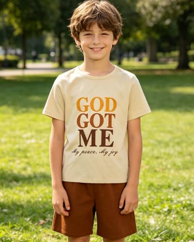 Image of Boys 2 Piece Outfits Short Sleeve Basketball Pattern T-Shirt and Shorts Summer Clothes for Kids 5-12 Years