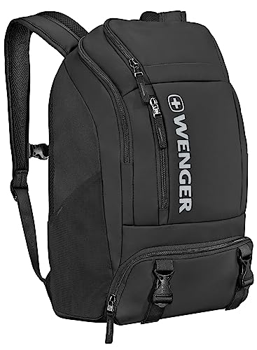 WENGER XC Wynd Laptop-Rucksack, Notebook bis 16 Zoll, 28 l, Nass- und Trockenfach, Damen Herren, Büro Business-Reisen Uni, Schwarz, 610169