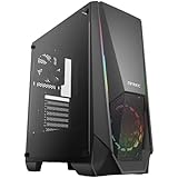 Antec NX Series NX310, Mid Tower ATX Gaming Case, Tempered Glass Side Panel & ARGB LED Effects Front Panel, 280 mm Radiator Support, 1 x 120mm Regular and 1 x 120mm ARGB Fan Included, Black