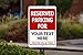 Custom Printed Reserved Parking 8 x 12 Aluminum Indoor/Outdoor Sign Text Only