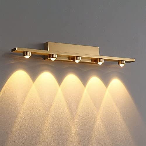 Biiiouu Lámpara de gabinete de baño de latón moderna de 5 luces Cover