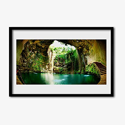 Affiche encadrée 60x40 cm waterfall paysage eau avec cadre mdf mural Tulup