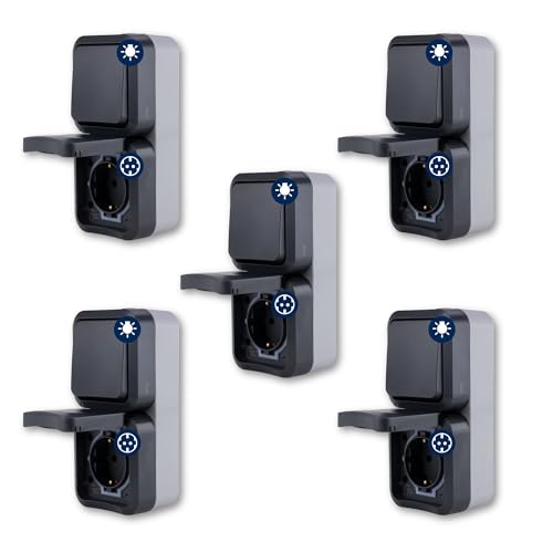 Enchufes con interruptor para evitar cortocircuitos por humedad REV AquaStorm IP55 2