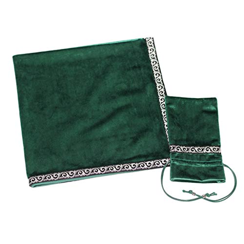Baoblaze Altar Tarot tafelkleed, 26 x 26 inch waarzeggerij Wicca fluwelen doek met Tarot zakje - groen - Image 6