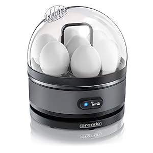 Arendo Sevencook Eierkocher 400 W – Edelstahl Design – 1-7 Eier – Egg Cooker – EIN/AUS-Schalter – 3 Härtegrade wählbar – Warmhaltefunktion – Signalton – BPA-frei | cool grey