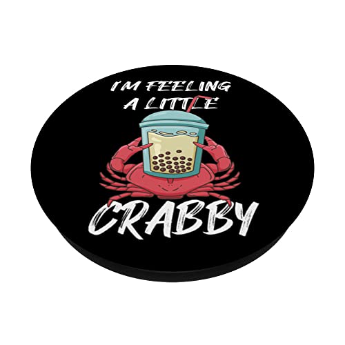 Feeling Crabby Crawfish Funny Crab Lobster PopSockets Swappable PopGrip, Black - Image 2