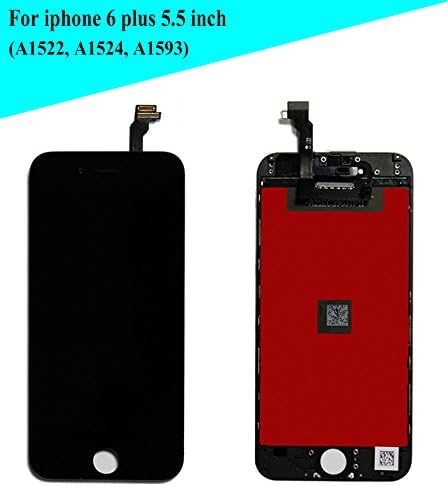 Global Repair for iPhone 6 Plus 5.5 Inch Model: A1522, A1524, A1593 LCD Screen Replacement Digitizer Frame Assembly in Black