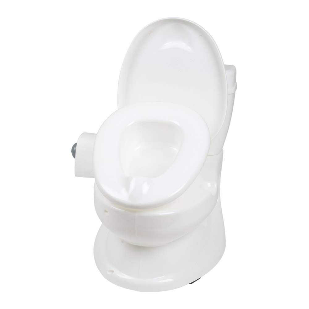 BABYGO Potty dla małych dzieci – nocnik dla dzieci – realistyczna toaleta dla dzieci z odgłosem zmywania – idealna jako pierwsza toaleta dla Twojego malucha 9007, biała, 1 sztuka (1 opakowanie)