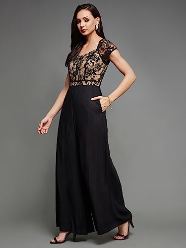 Image of Miss Chase Women's Self Design Cut-Out Georgette Jumpsuit