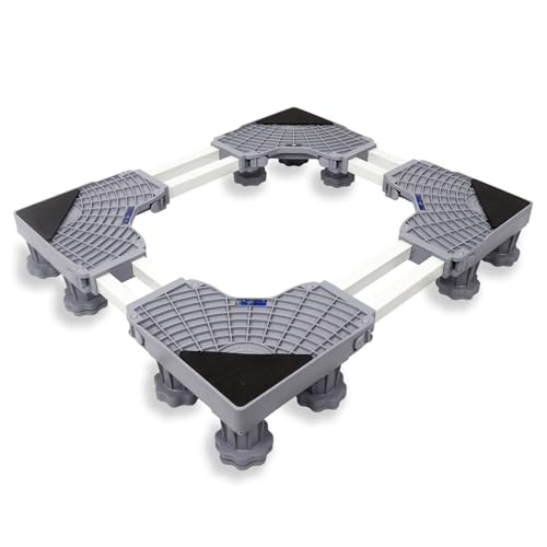 DSYZWEE Waschmaschinen Untergestell, 12 Füße Waschmaschinen Untergestell 8 Röhren+8 Füße Verstellbare Waschmaschinen Sockel für Trockner, Bärenlast 500kg, Untergestell Einstellbare Breite 46-60cm