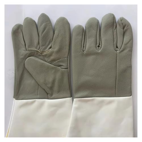 6 paia di guanti da saldatura resistenti all'usura estesi, maniche larghe, bocca larga, protettivi in ​​pelle bovina