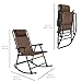 Best Choice Products Foldable Zero Gravity Rocking Mesh Patio Lounge Chair w/Headrest Pillow - Brown
