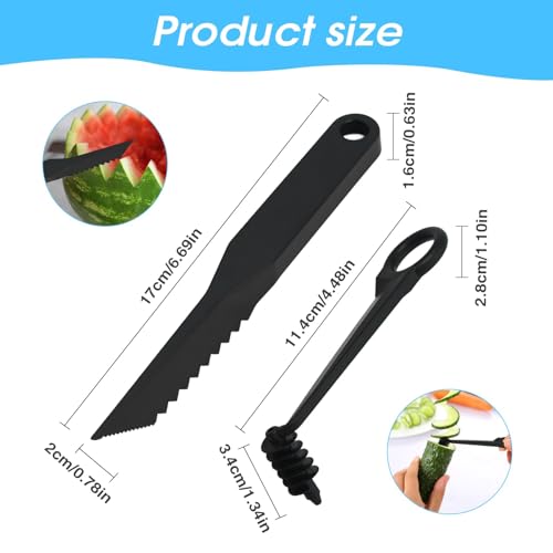 Kitchen Spiral and V-Shaped Tools, Carving and Spiralizer for Vegetables Fruits, Create Culinary Masterpieces with Ease, Kitchen Accessories for Creative Food (1 Set) - Image 3