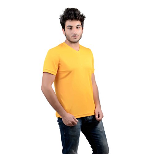 Image of Stylish Regular Fit Plain Men's V-Neck Half Sleeve T-Shirt