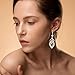 Dangle Earrings for Women, 925 Sterling Silver Handmade Linear Swirl Wire Bohemian Boho 14K Gold Diamonds Hypoallergenic Earrings Fashion Jewelry Gifts for women (Gold)