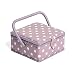 Hobbygift Value-Scatola da Cucito, in Cotone, Colore: Lilla a Pois, Piccola