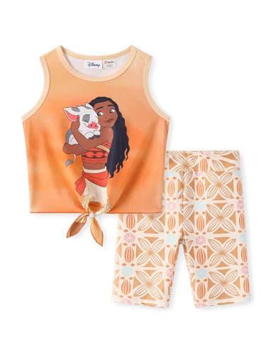 Image of Disney Stitch丨 Frozen丨 Minnie Mouse丨Princess丨Winnie Tank Top+Dolphin Shorts Girls Outfits Workout Athletic Set Summer