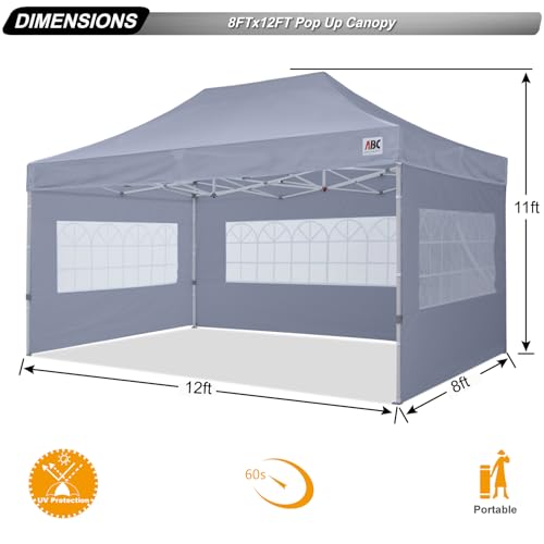 Image of ABCCANOPY Pop up Canopy Tent with Elegant Church Window 8X12,Gray