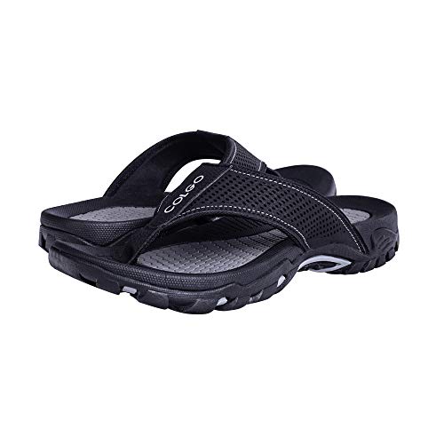 Image of Mens Flip Flops Comfort Sport Thong Sandals for Indoor Outdoor Casual Beach Flip Flops for Men with Arch Support