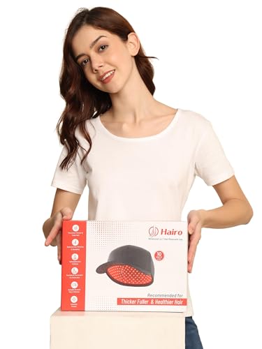 Image of Hairo LLLT Hair Growth Cap - 120 LED Diodes - FDA Cleared - Red Light Therapy Hat for Healthy Hair and Hair Loss Treatment | Red Light Therapy For Hair Regrowth | Cordless & Portable LLLT Hair Growth Cap with Inbuilt Battery | For Men and Women | Travel & Home Use | All Hair Type