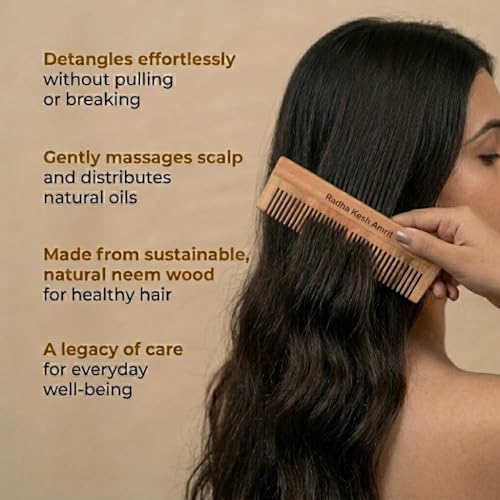 Image of Hair Care Kit | Herbal Hair Oil, Hair Serum & Neem Wooden Comb | Supports Hair Growth, Reduces Hair Fall & Frizz | For Dry, Damaged Hair | Men & Women