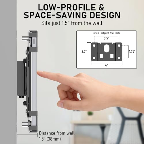 Image of Tablet Wall Mount, Metal Enclosure iPad Holder for Retail POS & Smart Home | Secure Anti-Theft Low Profile VESA 75x75 Stand, Portrait or Landscape Display, Fits 10-14 Inch iPad Pro Air Galaxy Tab, Black