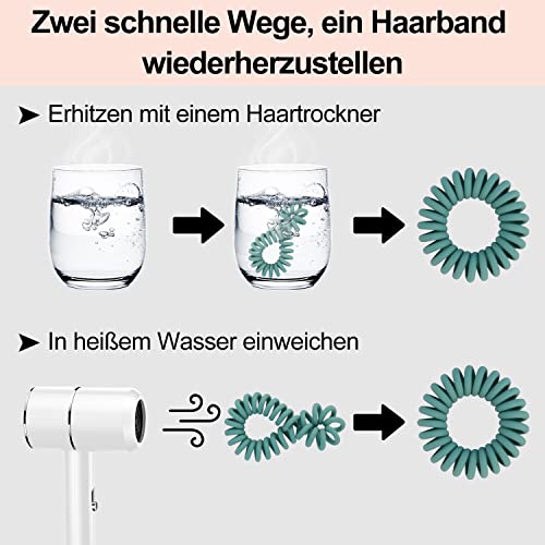 Spiral-Haargummi Jesslab S, 20 Stück Spurlose Haargummis