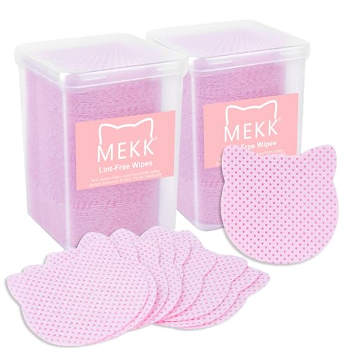 MEKK Lint Free Nail Wipes,400PCS Cat Shape Nail Polish Remover Wipes,Super Absorbent Soft Non-Woven...