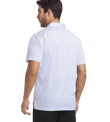 Alex Vando Mens Golf Shirt Moisture Wicking Classic Print Golf Shirts for Men