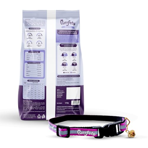 Image of Purrfeto Kitten Dry Cat Food | Chicken & Rice | 1.2 Kg with Reflective Collar Worth Rs 99 Free | 40% Reduction in Urinary Tract Diseases | Promotes Brain & Vision Development | Enhances Immunity