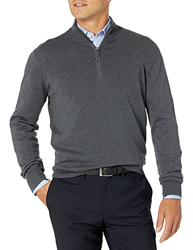 Buttoned Down Men's Supima Cotton Lightweight Quarter-Zip Sweater