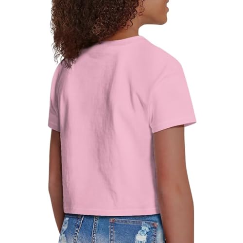 Image of Girls Fashion Crewneck Tee Shirts Casual Short Sleeve Crop Top Summer Outfits 5-14 Year