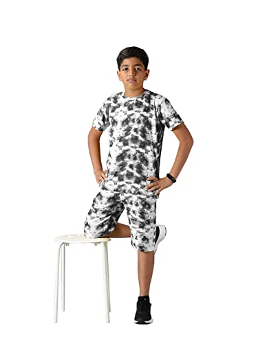Image of KiddoPanti Boys Tie & Dye Print Tee & Shorts Set