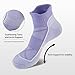 fenglaoda Compression Ankle Socks for Women & Men 6 Pairs– Low Cut Running Socks with Arch Support, Cushioned Sole & Heel Tab
