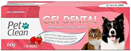 Gel Dental Pet Clean Sabor Morango para Cães e Gatos 60g