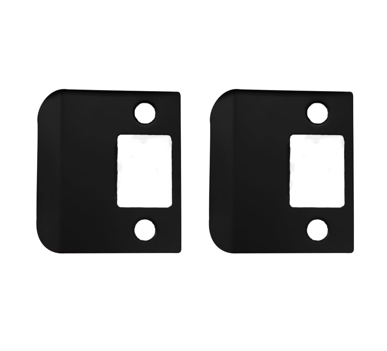 QCAA Solid Brass Extended Lip Strike, 2''X2-1/4", Matte Black, 2 Pack, Made in Taiwan