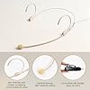 XIAOKOA Wireless Headset Microphone, UHF Skin Tone Head Mic Speaker System, Beige Professional Voice Amplifier Microphones, 164ft Range, Ideal for Teachers Tour Guides Fitness Coaches Conferences #3