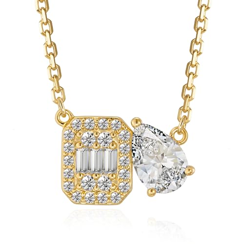 Fettero Gold Necklace for Women - 14K Plated Dainty Gold Necklaces Cute Charm Pendant Trendy Necklaces for Women Jewelry