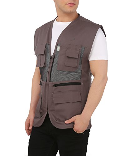 Image of ASHDAN Photographer Durable Vest. Sleeveless Regular Size Outdoor Expedition Jacket. Netted Ventilation