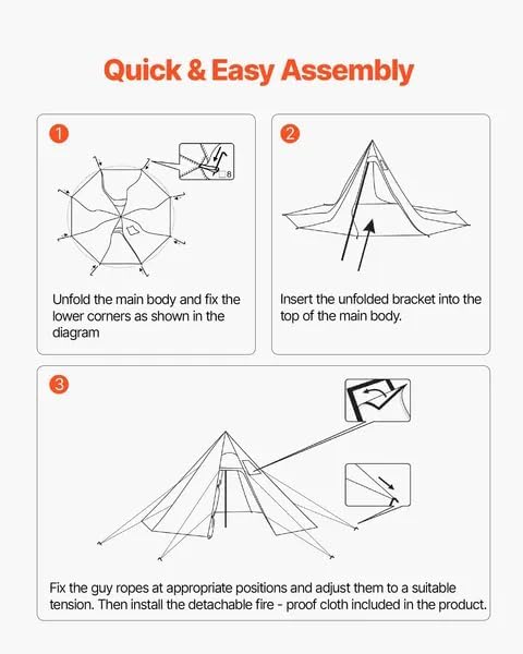 Miniatura 8 de 4 Season Hot Tent wFlame-Retardant Stove Jack - 2-Person  Waterproof(PU2500mm) Windproof 210T Polyester, Portable Ultralight Shelter for Camping