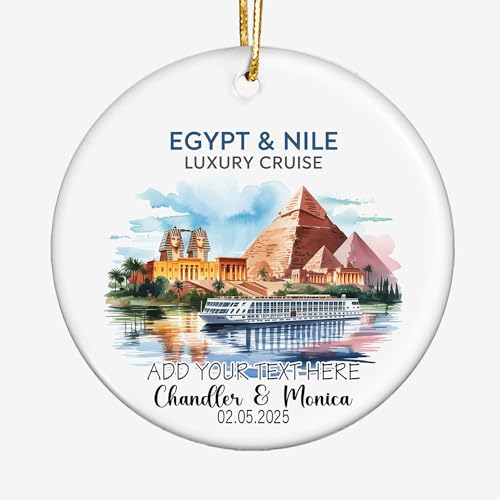 Egypt Nile Luxury Cruise Africa-4 Christmas Ornament – Personalized Ceramic Travel Souvenir Keepsake – Holiday Destination Decoration & Custom Gift for Travelers, Couples & Families OpwqM6