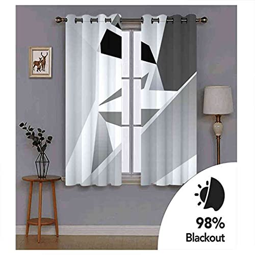 Rideau occultant chambre coucher et salon motif 3D créativité noire - 6