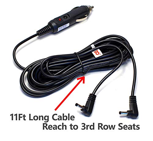 Edo Tech 11' Car Charger Adapter Power Cord For Philips 7 9 10 Inches Dual Screen Headrest Portable Dvd Player Pet9402/37 Pet708/37 Pd7012/37 Pd9012/37 Pd9016/37 Pd700/37 #TOP2