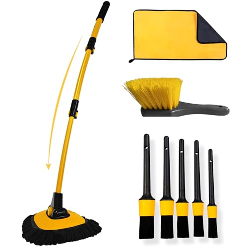 YeewayVeh-Car-Wash-Kit-Extendable-Brush-Mop-Long-Handle-Ginger YeewayVeh Car Wash Kit, Extendable Brush Mop, Long Handle, Ginger - Image 1
